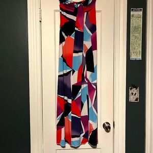 Body Central Geometric Maxi Dress Strapless Medium